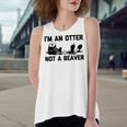 Im An Otter Not A Beaver  Funny Saying Cute Otter  Women's Loose Fit Open Back Split Tank Top