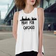 Pray For Chicago Encouragement Distressed Women's Loose Fit Open Back Split Tank Top
