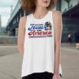 She Loves Jesus And America Too 4Th Of July Proud Christians Women's Loose Fit Open Back Split Tank Top