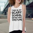 This Is My Scary School Secretary Costume Funny Halloween Women's Loose Fit Open Back Split Tank Top