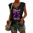 Blessed By God For 75 Years Old 75Th Birthday Crown Women's V-neck Tank Top