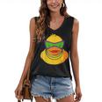 Mardi Gras Beads Rubber Duck Women's V-neck Casual Sleeveless Tank Top