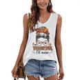 One Thankful Er Nurse Messy Bun Fall Autumn Thanksgiving Women's V-neck Casual Sleeveless Tank Top