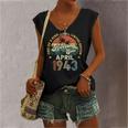 Awesome Since April 1943 Vintage 80Th Birthday For Women's V-neck Tank Top