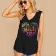 Happy Mothers Day With Tie-Dye Heart Mothers Day Women's V-neck Casual Sleeveless Tank Top