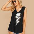 Leopard Volleyball Lightning Bolt Volleyball Mom Game Day Women's V-neck Casual Sleeveless Tank Top