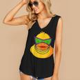 Mardi Gras Beads Rubber Duck Women's V-neck Casual Sleeveless Tank Top