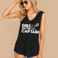 Mens Funny Captain Wife Dibs On The Captain Funny Fishing Quote Women's V-neck Casual Sleeveless Tank Top