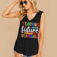 Teaching Future Bilinguals Bilingual Spanish Teacher Women's V-neck Casual Sleeveless Tank Top