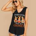 Thanksgiving With My Gnomies For Women Funny Gnomies Lover Women's V-neck Casual Sleeveless Tank Top