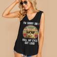 Vintage Im Sorry Did I Roll My Eyes Out Loud Sarcastic Cat Women's V-neck Casual Sleeveless Tank Top