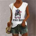 Pro 1973 Roe  Cute Messy Bun Mind Your Own Uterus  Women's V-neck Casual Sleeveless Tank Top