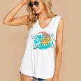 Ocean Wave Sunset  Happiness Comes In Waves Summer Gift Women's V-neck Casual Sleeveless Tank Top