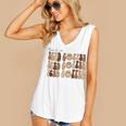 Coffee Smiley Face But First Iced Coffee Retro Cold Coffee  Women's V-neck Casual Sleeveless Tank Top