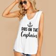 Funny Captain Wife Dibs On The Captain Quote Anchor Sailing  V2 Women's V-neck Casual Sleeveless Tank Top