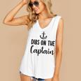 Funny Captain Wife Dibs On The Captain Quote Anchor Sailing V3 Women's V-neck Casual Sleeveless Tank Top