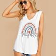 Funny Play Ball Rainbow Softball Player Baseball Lover Women's V-neck Casual Sleeveless Tank Top