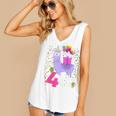 Kids 4 Year Old Gifts 4Th Birthday Girl Ns Funny Llama Women's V-neck Casual Sleeveless Tank Top