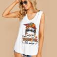 One Thankful Er Nurse Messy Bun Fall Autumn Thanksgiving Women's V-neck Casual Sleeveless Tank Top
