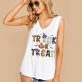 Trick Or Teach Funny Teacher Halloween Costume Women's V-neck Casual Sleeveless Tank Top