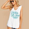 Womens Lake Vibes Summer Vibes Vacation Funny Women's V-neck Casual Sleeveless Tank Top