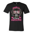 24 Years Old 24Th Birthday Born In 1998 Women Girls Floral Unisex Jersey Short Sleeve Crewneck Tshirt