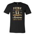 51 Years Awesome Vintage June 1972 51St Birthday Jersey T-Shirt