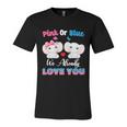 Pink Or Blue We Always Love You Funny Elephant Gender Reveal Gift Unisex Jersey Short Sleeve Crewneck Tshirt