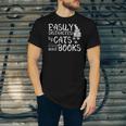 Easily Distracted By Cats And Books Book Lover Jersey T-Shirt