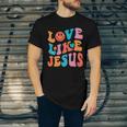 Love Like Jesus Religious God Christian Words Gift V2 Unisex Jersey Short Sleeve Crewneck Tshirt