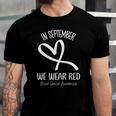 Heart In September We Wear Red Blood Cancer Awareness Ribbon Jersey T-Shirt