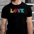 Love Puzzle Pieces Heart Autism Awareness Tie Dye Jersey T-Shirt