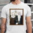 American Gothic Cat Parody Ameowican Gothic Graphic Jersey T-Shirt