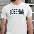 Bozeman Montana Mt Vintage Athletic Sports Navy Jersey T-Shirt