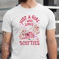 Scottie Scottish Terrier Just A Girl Who Loves Dog Flower Jersey T-Shirt