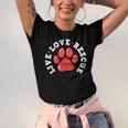 Dog Rescue Adopt Dog Paw Print Jersey T-Shirt