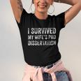 I Survived My Wifes Phd Dissertation For Husband Unisex Jersey Short Sleeve Crewneck Tshirt