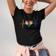 Lovely Lgbt Gay Pride Heartbeat Lesbian Gays Love Vintage Gift Unisex Jersey Short Sleeve Crewneck Tshirt