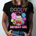 Daddy Of The Birthday Girl Candyland Candy Birthday Party Unisex Jersey Short Sleeve Crewneck Tshirt