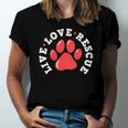 Dog Rescue Adopt Dog Paw Print Jersey T-Shirt
