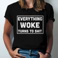 Funny Anti Biden Everything Woke Turns To Shit V2 Unisex Jersey Short Sleeve Crewneck Tshirt