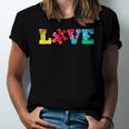 Love Puzzle Pieces Heart Autism Awareness Tie Dye Jersey T-Shirt