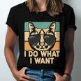 Retro I Do What I Want Funny Cat Lover Unisex Jersey Short Sleeve Crewneck Tshirt