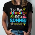 Teacher Student Kids Bye Bye Kindergarten Hello Summer Unisex Jersey Short Sleeve Crewneck Tshirt
