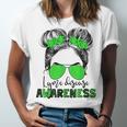 Lyme Disease Awareness Messy Hair Bun For Girl  Unisex Jersey Short Sleeve Crewneck Tshirt
