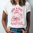 Scottie Scottish Terrier Just A Girl Who Loves Dog Flower Jersey T-Shirt