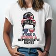 Stars Stripes Reproductive Rights Messy Bun 4Th Of July V4 Unisex Jersey Short Sleeve Crewneck Tshirt