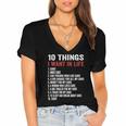 10 Things I Want In My Life Cars More Cars Car Women's Jersey Short Sleeve Deep V-Neck Tshirt