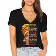 Gemini Girl Queen Melanin Afro Queen Black Zodiac Birthday Women's Jersey Short Sleeve Deep V-Neck Tshirt