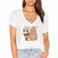 Autumn I Love Fall Thanksgiving Women's Jersey Short Sleeve Deep V-Neck Tshirt